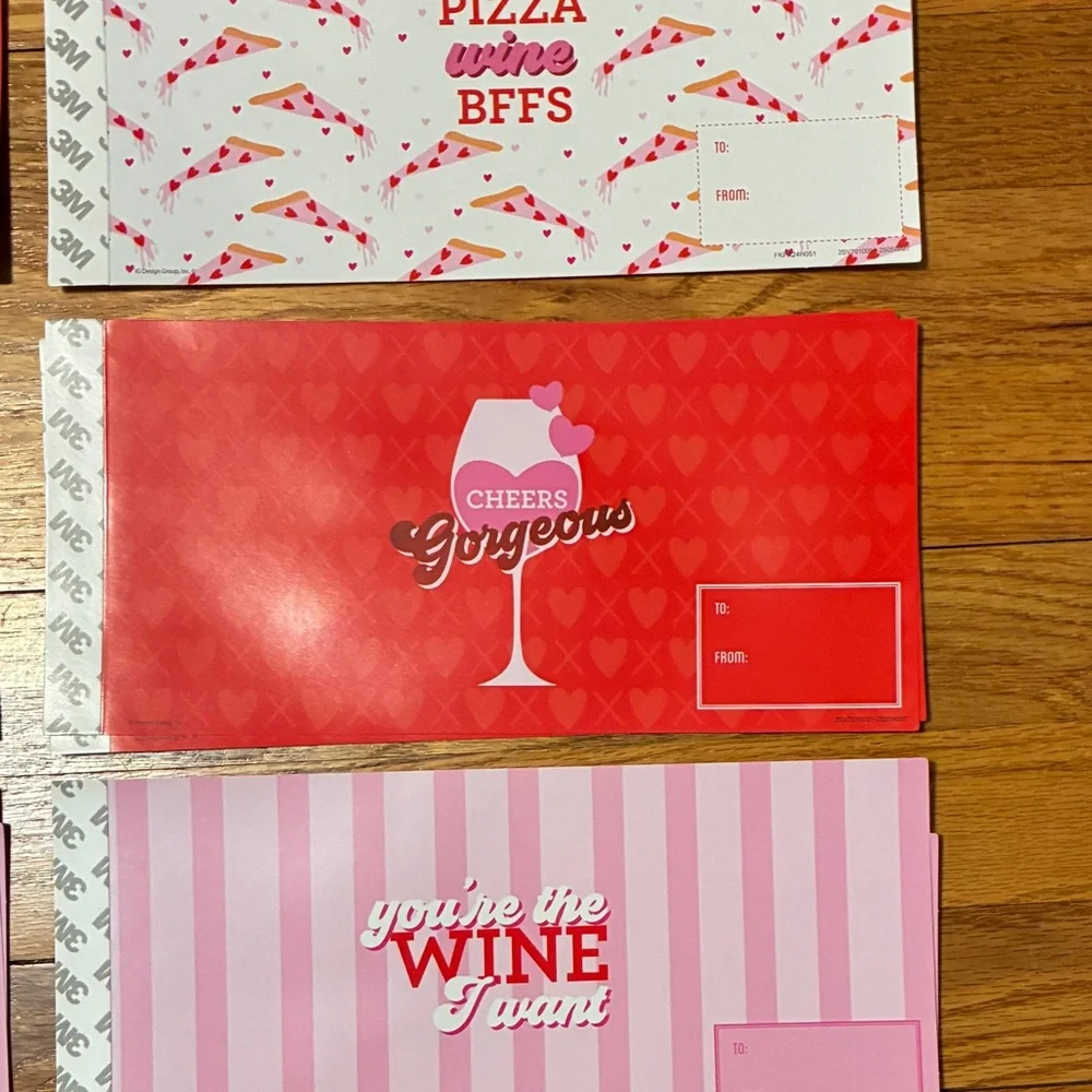 Wine Themed Bottle Wraps Valentines Day Gift Self sealing CHOOSE 2 - Picture 3 of 8